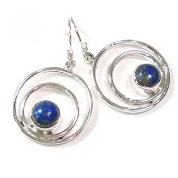 Top quality blue Lapis Lazuli hoop earrings 
